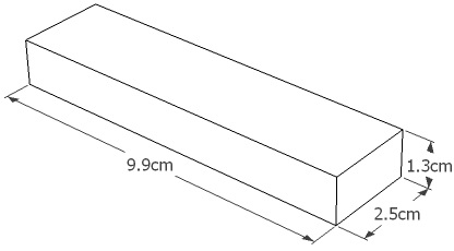7.4v 1300mag 25c LiPo stick Battery Dimensions